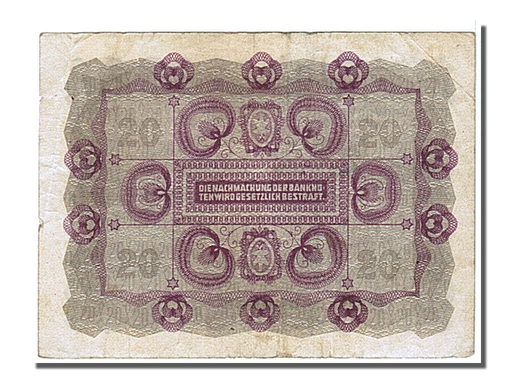 bankovka, 
  
  Rakúsko, 
  
  20 korún