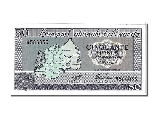 bankovka, 
  
  Rwanda, 
  
  50 frankov