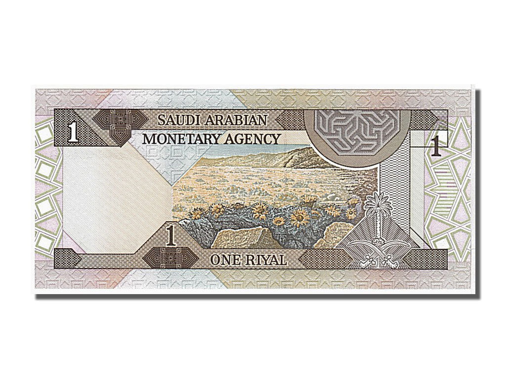 bankovka, 
  
  Saudská Arábia, 
  
  1 rial