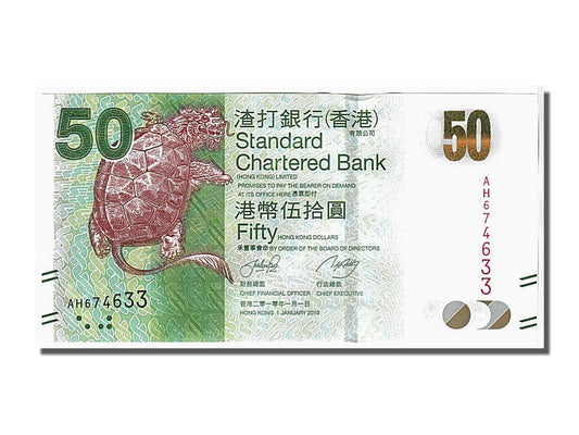 bankovka, 
  
  Hong Kong, 
  
  50 dolárov