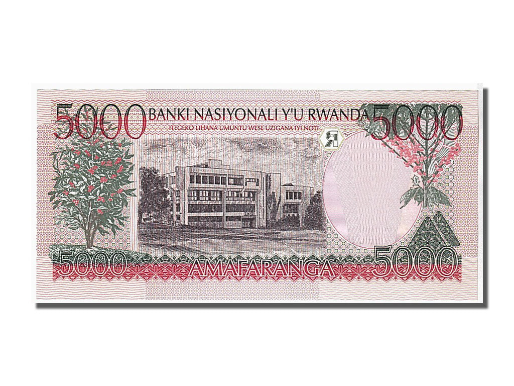 bankovka, 
  
  Rwanda, 
  
  5000 frankov