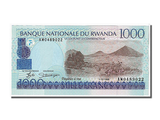 bankovka, 
  
  Rwanda, 
  
  1000 frankov