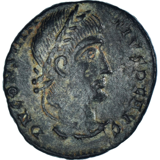 minca, 
  
  Constantius II. 
  
  Bronz Æ