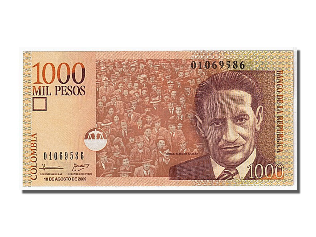 bankovka, 
  
  Kolumbia, 
  
  1000 pesos