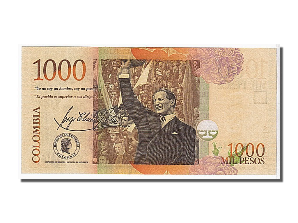 bankovka, 
  
  Kolumbia, 
  
  1000 pesos