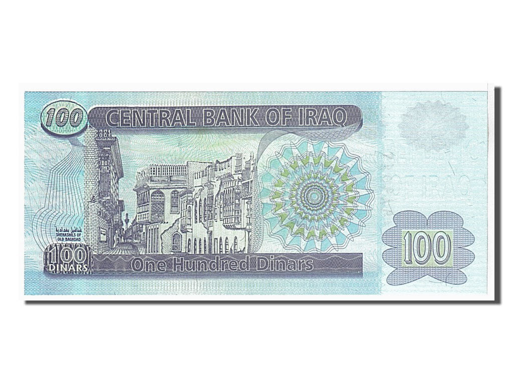 bankovka, 
  
  Irak, 
  
  100 dinárov