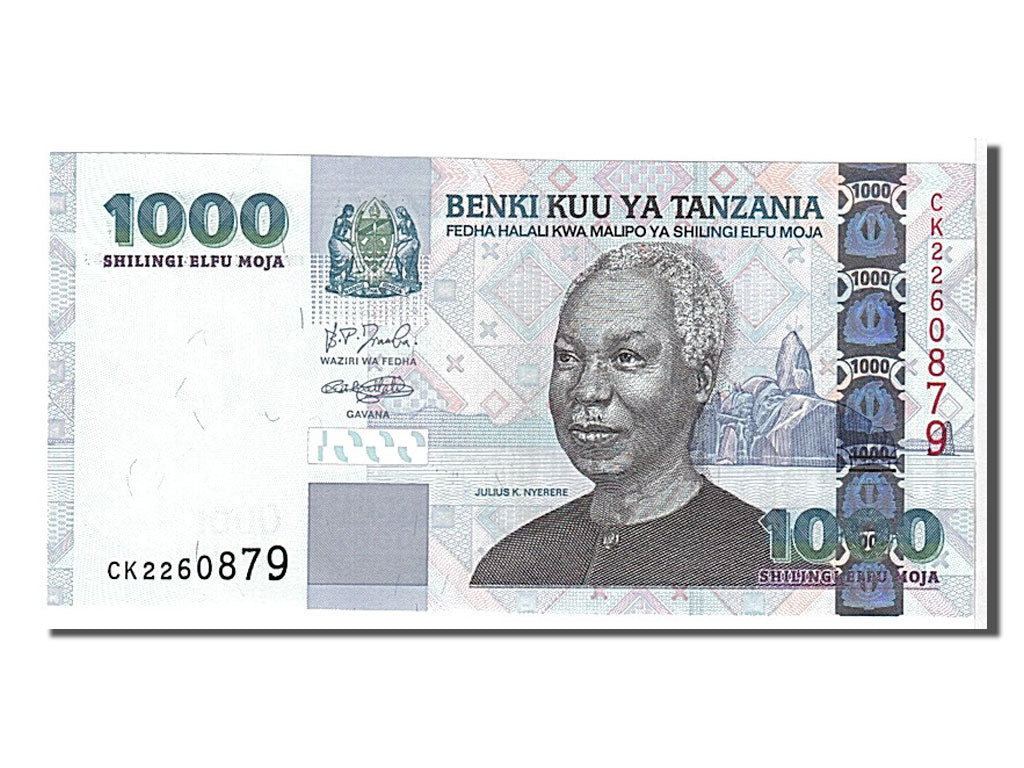 bankovka, 
  
  Tanzánia, 
  
  1000 šilingov