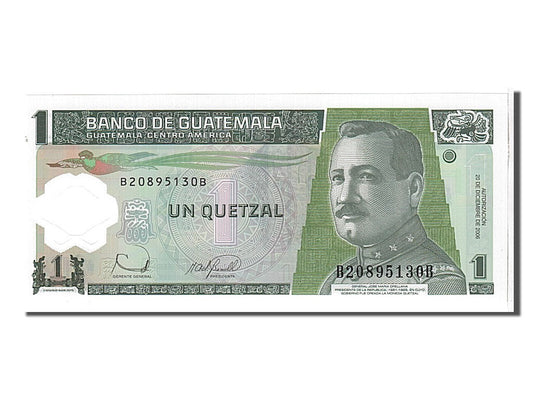 bankovka, 
  
  Guatemala, 
  
  1 Quetzal