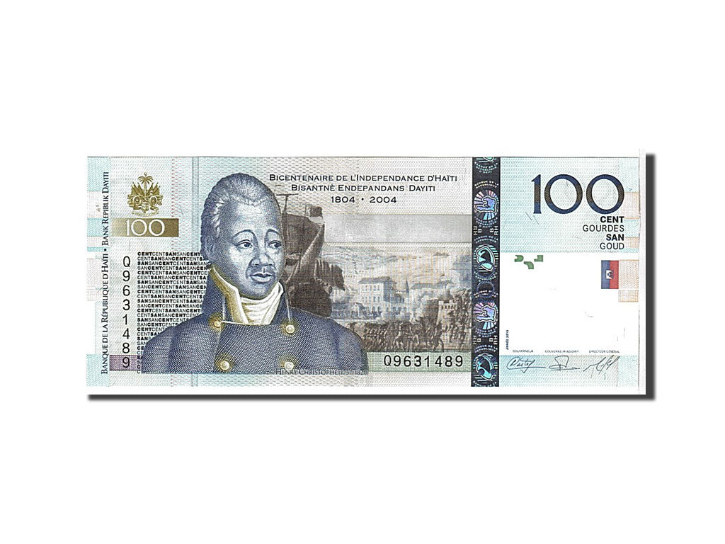 bankovka, 
  
  Haiti, 
  
  100 Gourdes