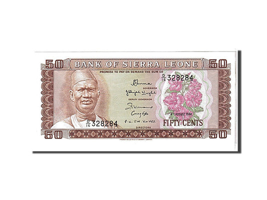 bankovka, 
  
  Sierra Leone, 
  
  50 centov