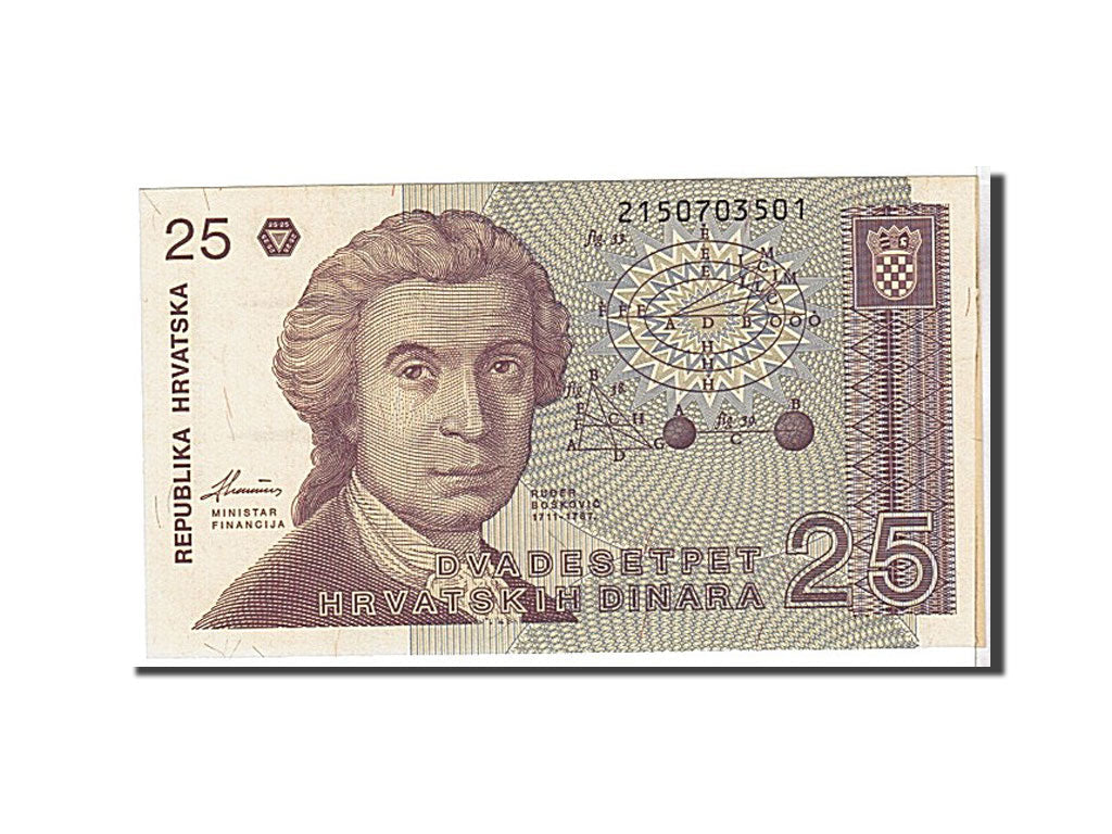 bankovka, 
  
  Chorvátsko, 
  
  25 Dinara