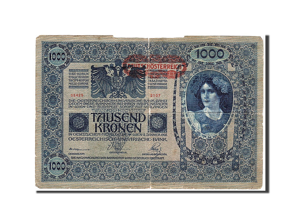 bankovka, 
  
  Rakúsko, 
  
  1000 korún