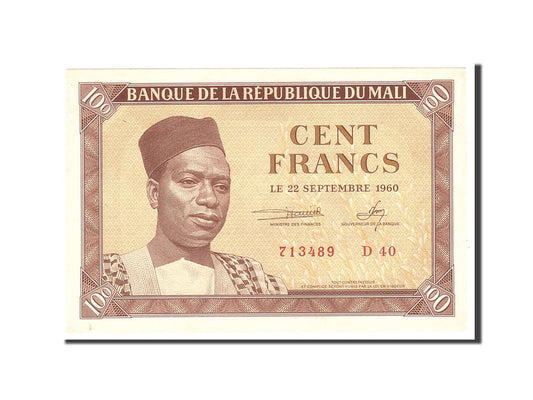 bankovka, 
  
  Mali, 
  
  100 frankov