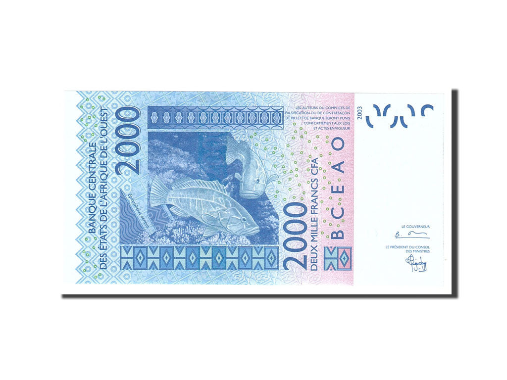 bankovka, 
  
  štáty západnej Afriky, 
  
  2000 frankov