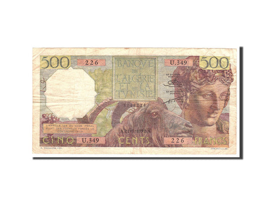 bankovka, 
  
  Alžírsko, 
  
  500 frankov