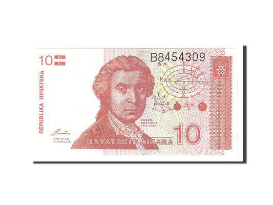 bankovka, 
  
  Chorvátsko, 
  
  10 Dinara