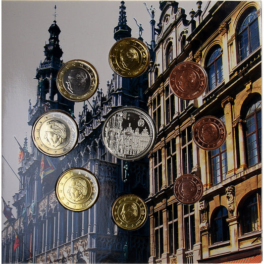 Belgicko, 
  
  1 cent až 2 eurá, 
  
  Brusel - Grand'Place