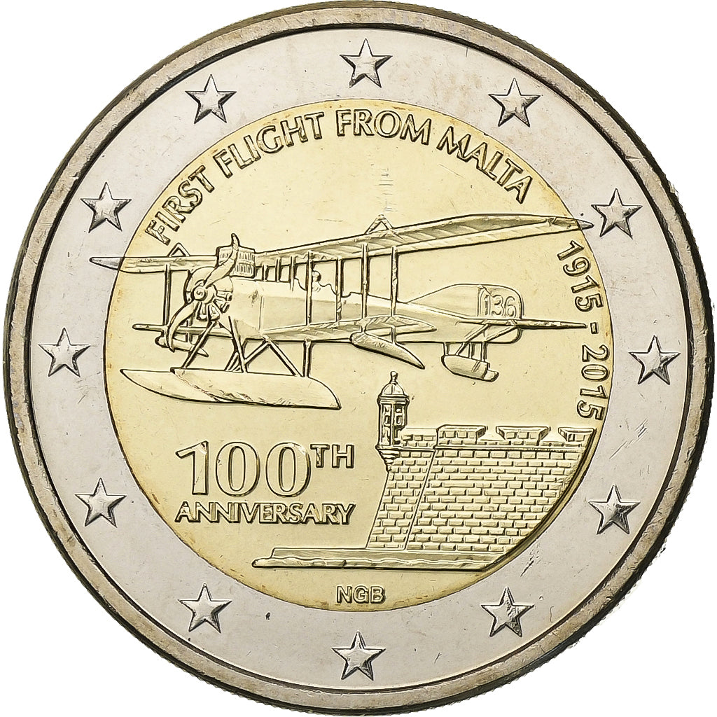 malta, 
  
  2 eurá, 
  
  100ème anniversaire du 1er Vol