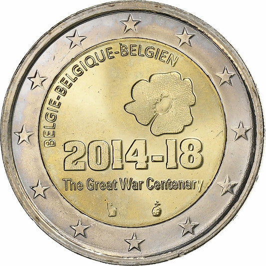 Belgicko, 
  
  2 eurá, 
  
  2014