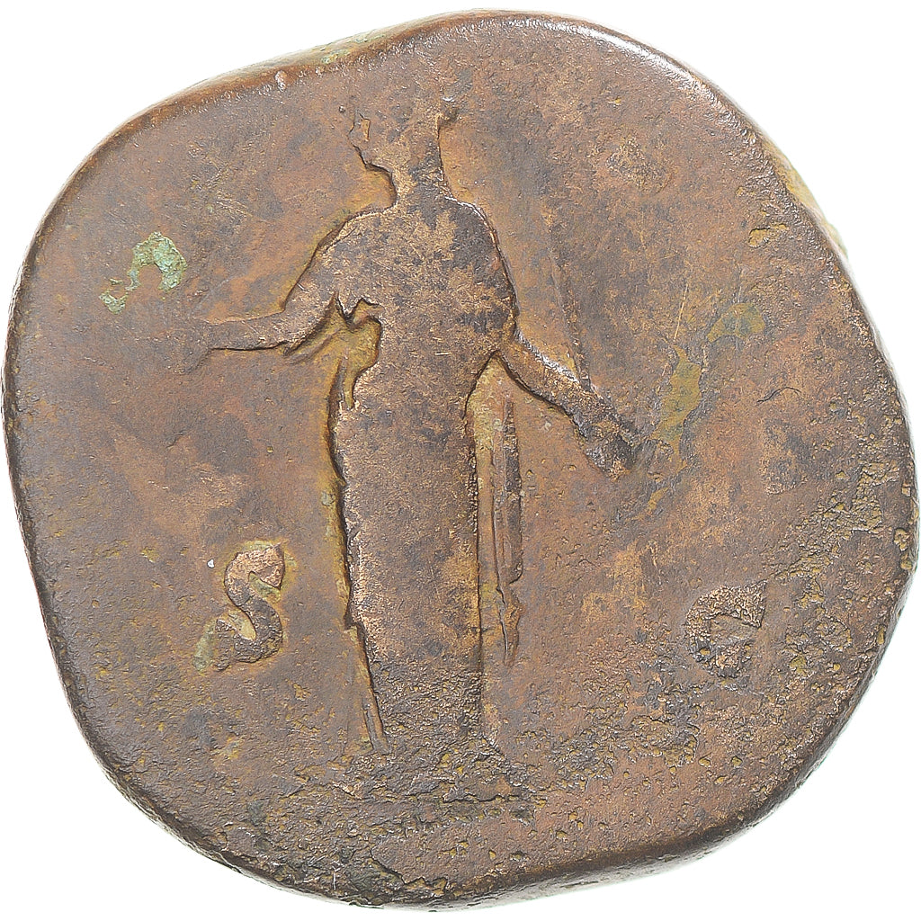 minca, 
  
  Diva Faustína I. 
  
  Sestertius