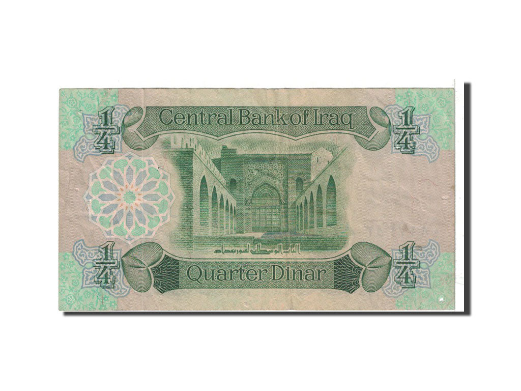 bankovka, 
  
  Irak, 
  
  1/4 dinára