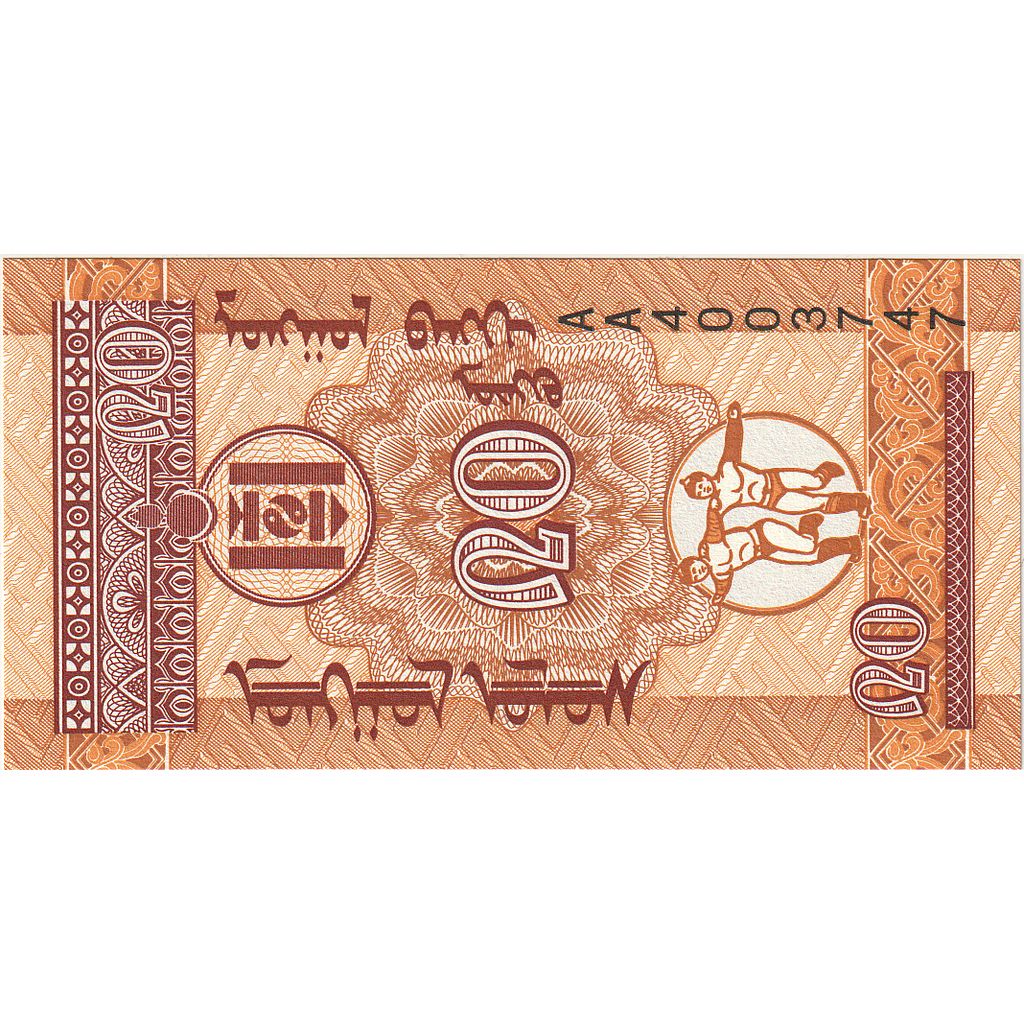 bankovka, 
  
  Mongolsko, 
  
  20 Mongo