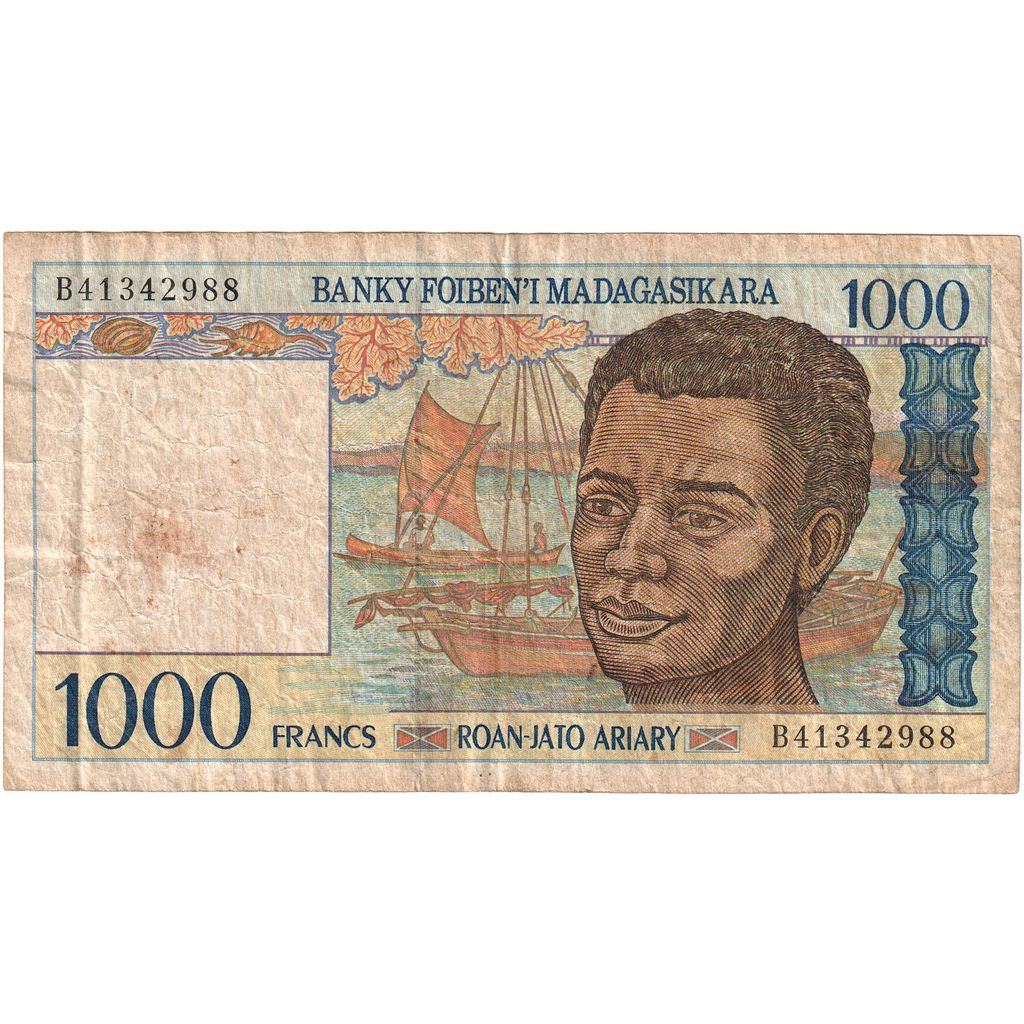 Madagaskar, 
  
  1000 frankov = 200 ariary, 
  
  F(12-15)