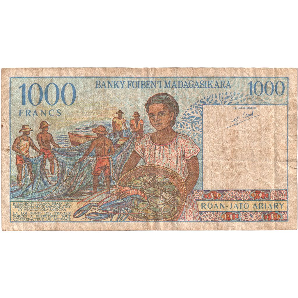 Madagaskar, 
  
  1000 frankov = 200 ariary, 
  
  F(12-15)