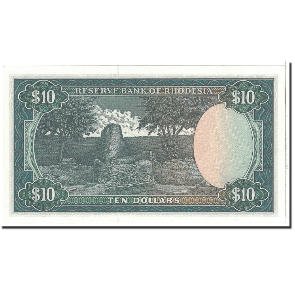 bankovka, 
  
  Rhodesia, 
  
  10 dolárov