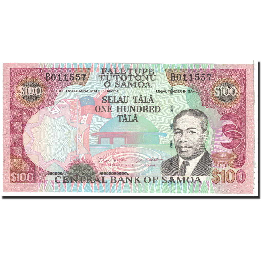 bankovka, 
  
  západná Samoa, 
  
  100 Tala