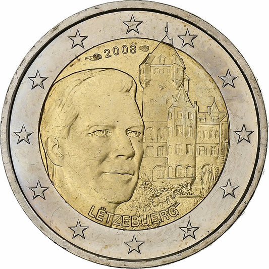 Luxembursko, 
  
  2 eurá, 
  
  Henri I Château de Berg