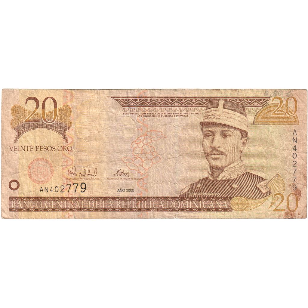 Dominikánska republika, 
  
  20 pesos oro, 
  
  2000