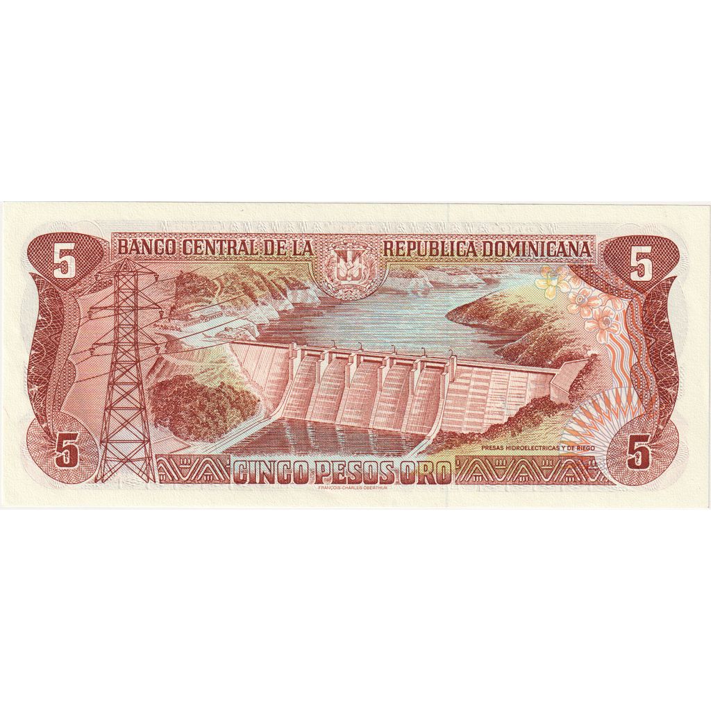 Dominikánska republika, 
  
  5 pesos oro, 
  
  1996