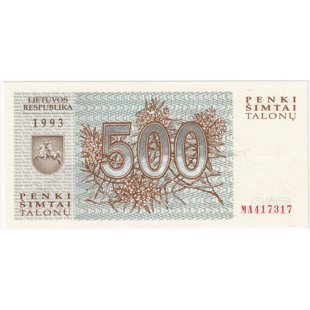 Litva, 
  
  500 Talonu, 
  
  UNC(65-70)