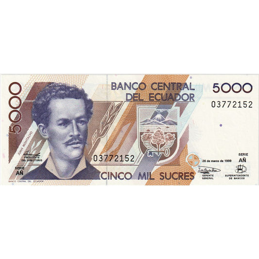 Ekvádor, 
  
  5000 Sucres, 
  
  1999-03-26