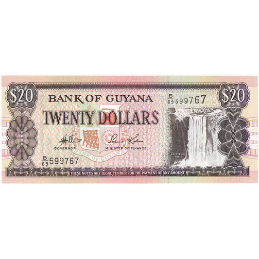 Guyana, 
  
  20 dolárov, 
  
  UNC(65-70)