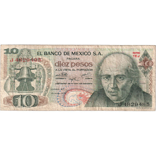 Mexiko, 
  
  10 pesos, 
  
  1975-03-15