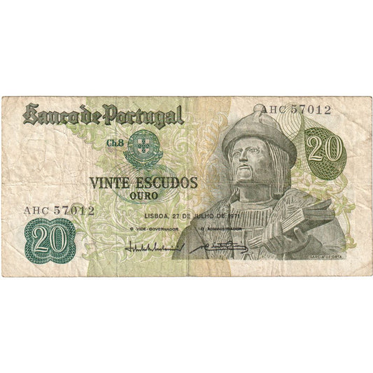 Portugalsko, 
  
  20 Escudos, 
  
  1971-07-27