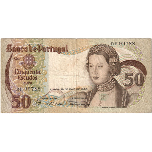 Portugalsko, 
  
  50 Escudos, 
  
  1968-05-28