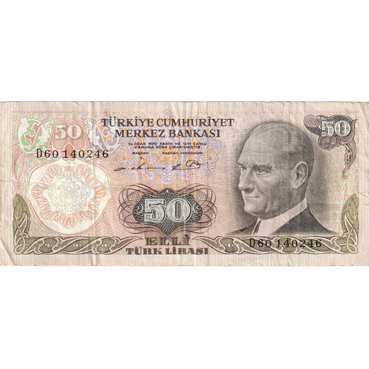 Turecko, 
  
  50 lír, 
  
  1970-01-14