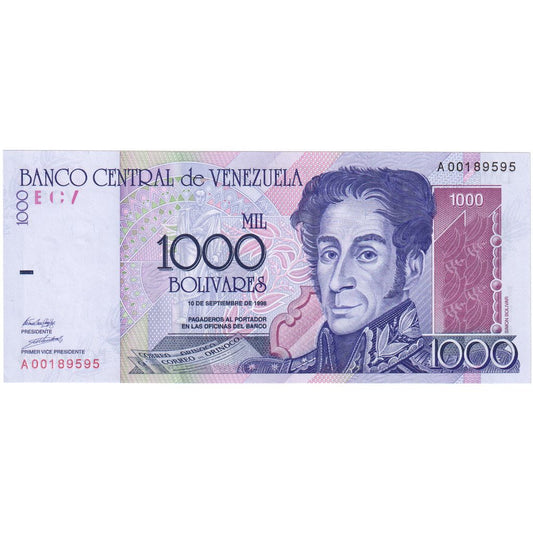 Venezuela, 
  
  1000 Bolivarov, 
  
  1998-09-10