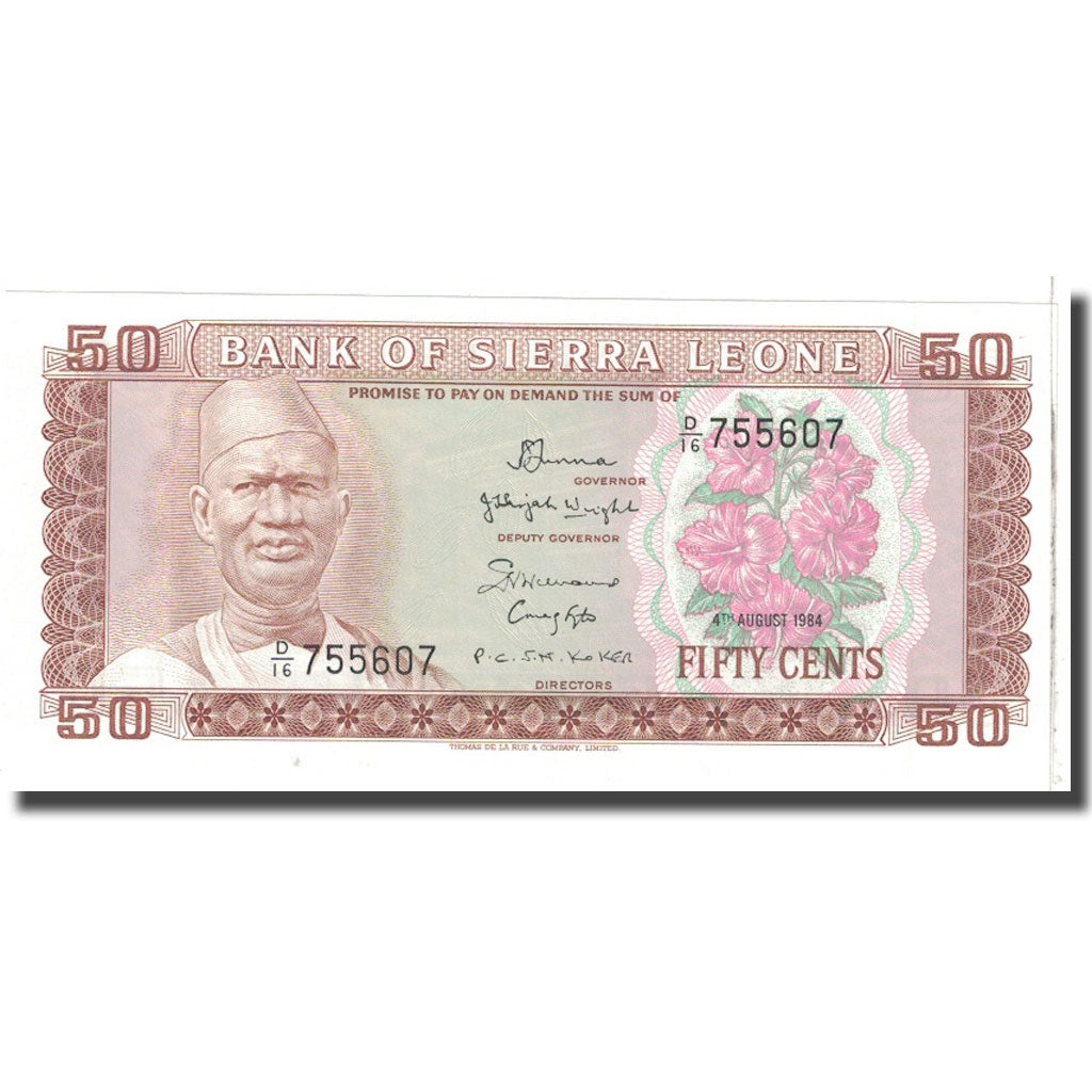 bankovka, 
  
  Sierra Leone, 
  
  50 Leonov