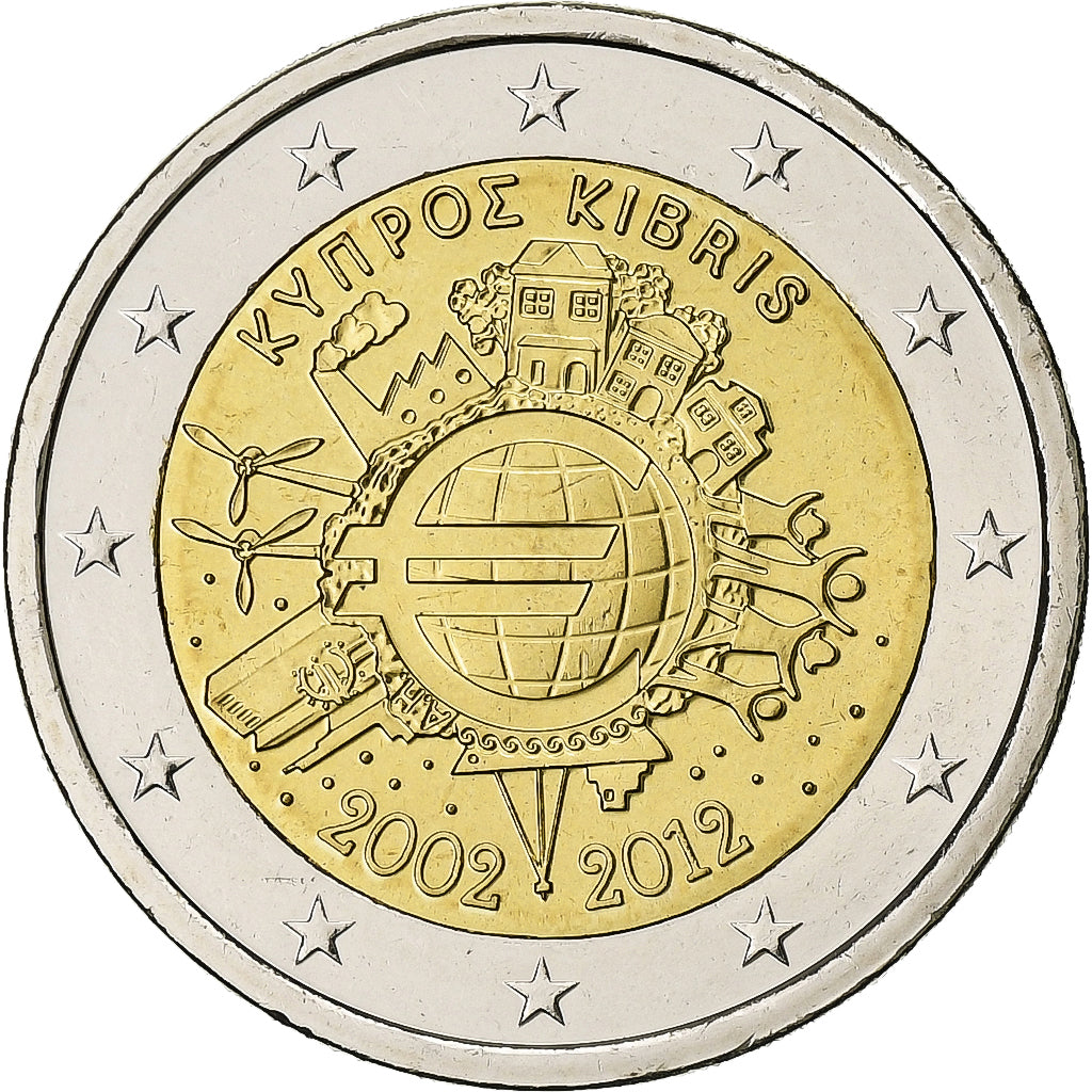 Cyprus, 
  
  2 eurá, 
  
  Euro 2002-2012