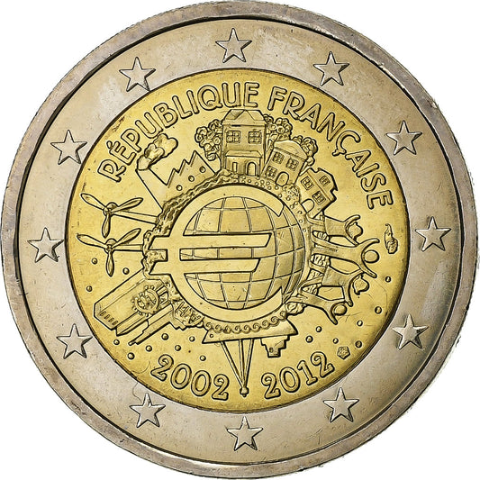 Francúzsko, 
  
  2 eurá, 
  
  Euro 2002-2012