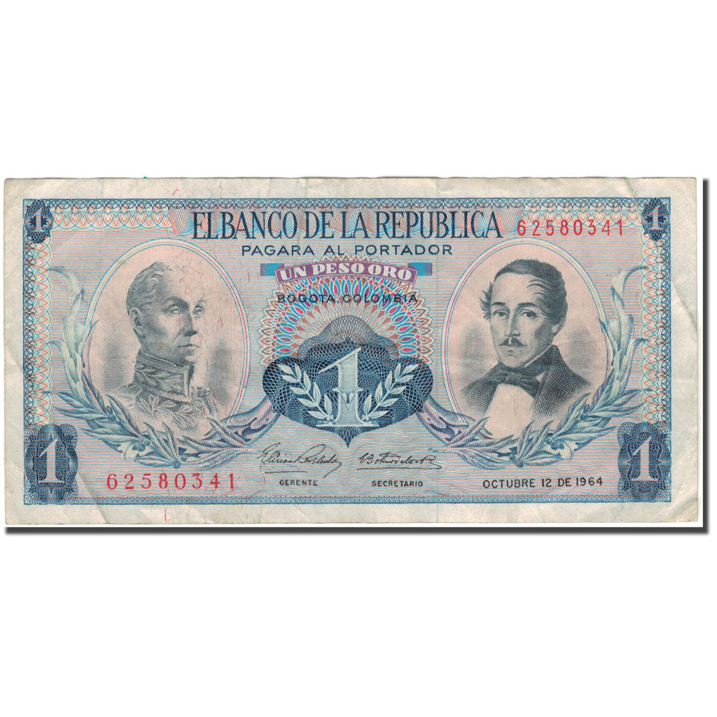 bankovka, 
  
  Kolumbia, 
  
  1 peso Oro