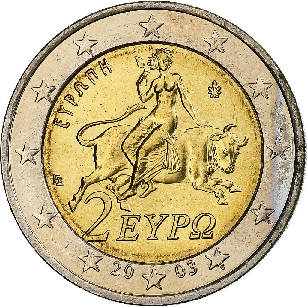 Grécko, 
  
  2 eurá, 
  
  2003