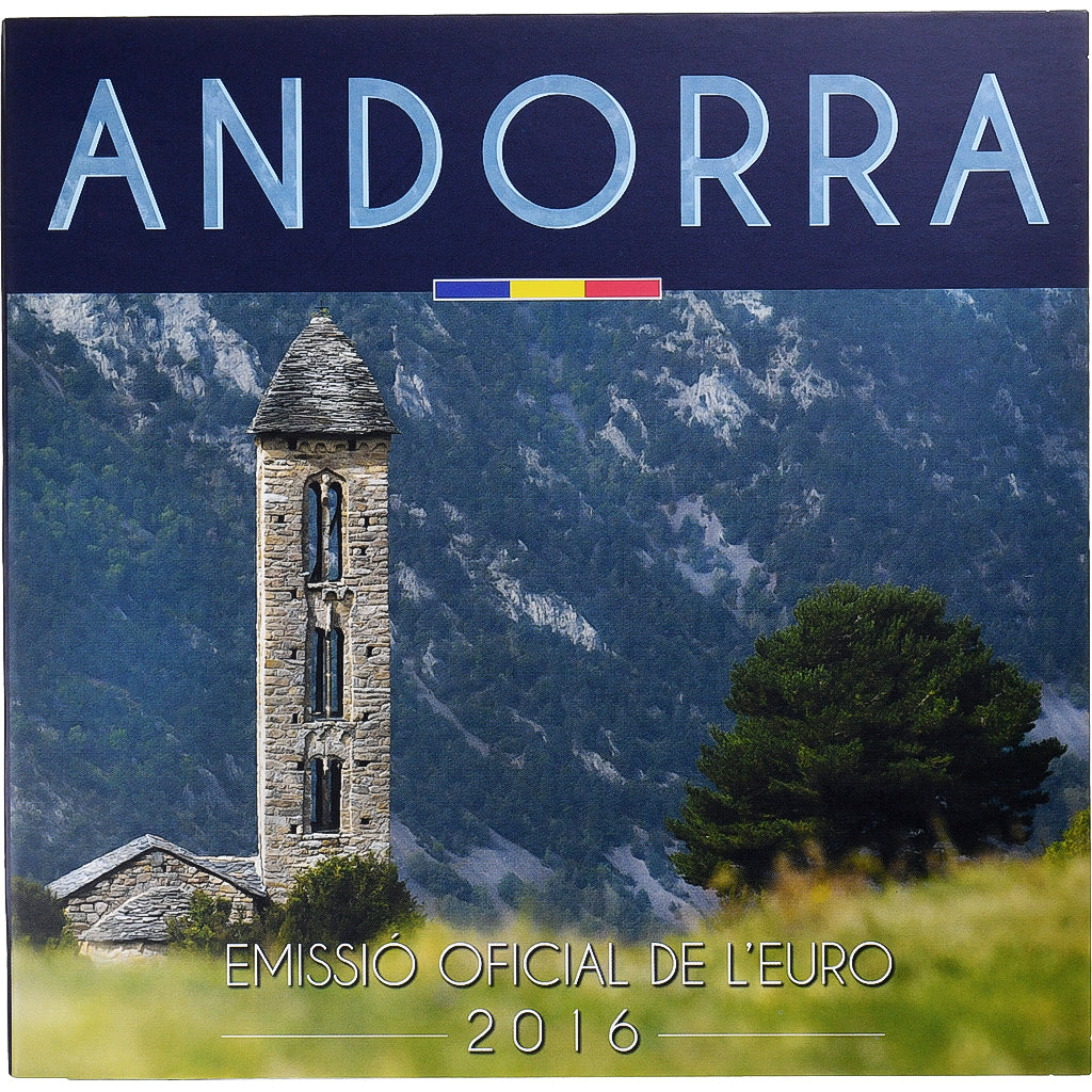 Andorra, 
  
  Set 1 cts. - 2 eurá, 
  
  Mincová karta. BU