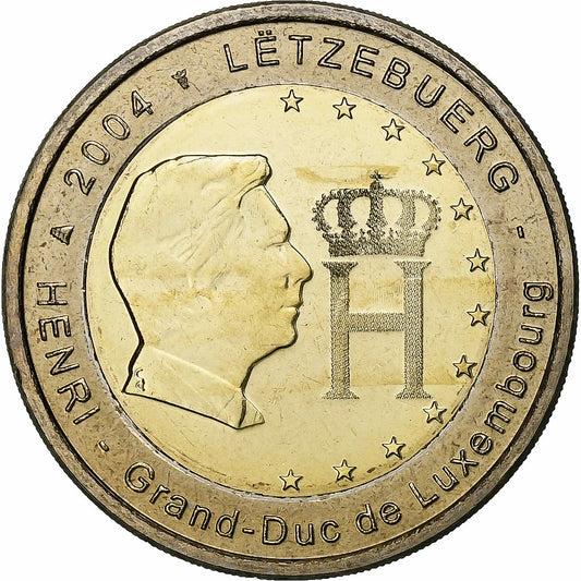 Luxembursko, 
  
  2 eurá, 
  
  Monogram Henriho I