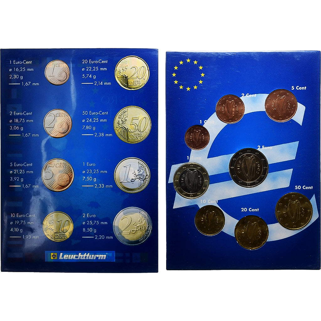 Írsko, 
  
  Set 1 ct. - 2 eurá, 
  
  2002