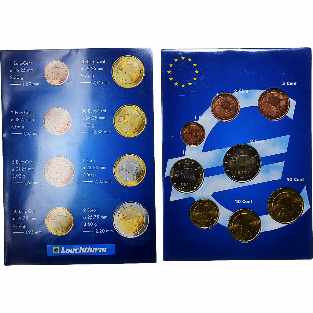 Estónsko, 
  
  Set 1 ct. - 2 eurá, 
  
  2002